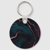 Smaragd Roze Goud Galaxy Marmer Patroon Sleutelhanger (Achterkant)