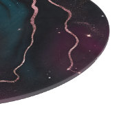 Smaragd Roze Goud Galaxy Marmer Patroon Snijplank (Hoek)