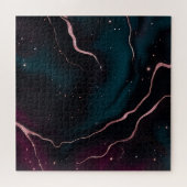 Smaragd Roze Gouden Galaxy Marmer Patroon Legpuzzel (Horizontaal)