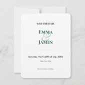 Smaragd & Save the Date | Trouwkaart (Voorkant)
