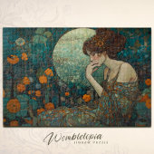 Smaragd schemering: Art Nouveau Lady & Bloemen Moz Legpuzzel