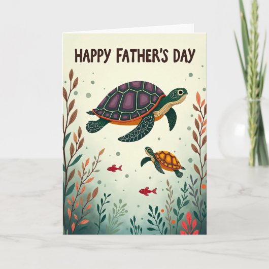 Smaragd Schildpad Vaderdag Kaart (Voorkant)
