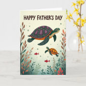 Smaragd Schildpad Vaderdag Kaart (Gele Bloem)