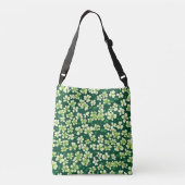 Smaragd Shamrock Tapestry: Donkergroen Delight Crossbody Tas (Achterkant)