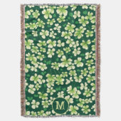 Smaragd Shamrock Tapestry: Donkergroen Delight Deken (Voorkant Verticaal)