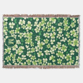 Smaragd Shamrock Tapestry: Donkergroen Delight Deken (Voorkant)