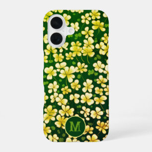 Smaragd Shamrock Tapestry: Donkergroen Delight iPhone 16 Hoesje