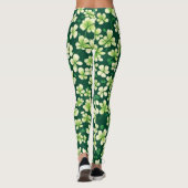 Smaragd Shamrock Tapestry: Donkergroen Delight Leggings (Achterkant)