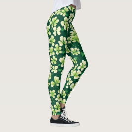 Smaragd Shamrock Tapestry: Donkergroen Delight Leggings