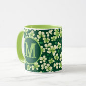 Smaragd Shamrock Tapestry: Donkergroen Delight Mok (Voorkant links)