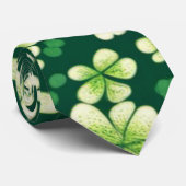 Smaragd Shamrock Tapestry: Donkergroen Delight Stropdas (Opgerold)