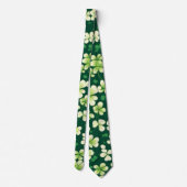 Smaragd Shamrock Tapestry: Donkergroen Delight Stropdas (Achterkant)