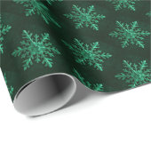 Smaragd Sneeuwvlok Kunst Cadeaupapier (Rol Hoek)