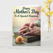 Smaragd Stiefmoedersdag kaart (Gele Bloem)