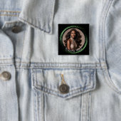 Smaragd Stof Pageant Knop Vierkante Button 5,1 Cm (In situ)