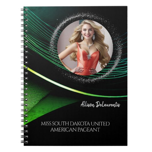 Smaragd Stof Pageant Oefenschrift Notitieboek (Voorkant)