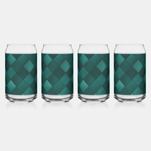 Smaragd Tegelpatroon – Moderne Luxe Blikvorm Glas (Achterkant)