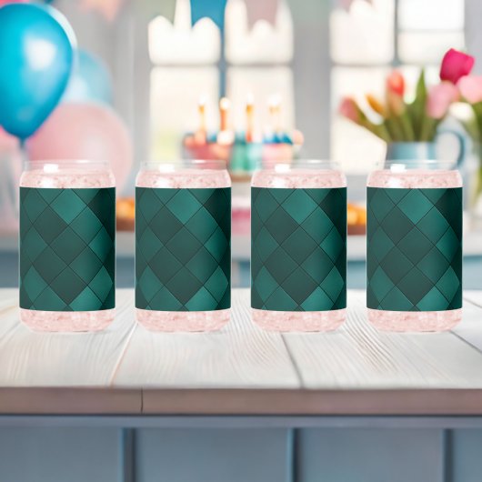 Smaragd Tegelpatroon – Moderne Luxe Blikvorm Glas (Insitu (Baby Shower))