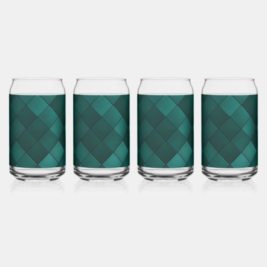 Smaragd Tegelpatroon – Moderne Luxe Blikvorm Glas (Voorkant)