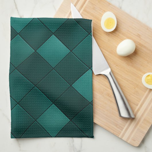 Smaragd Tegelpatroon – Moderne Luxe Theedoek (Quarter Fold)
