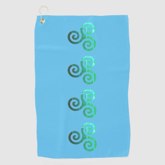 Smaragd triskele oude Keltische symbool Golfhanddoek (Voorkant)
