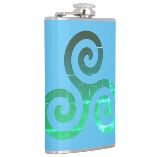 Smaragd triskele oude Keltische symbool Heupfles (Rechts)