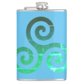 Smaragd triskele oude Keltische symbool Heupfles (Voorkant)