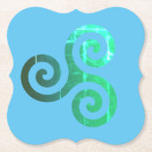 Smaragd triskele oude Keltische symbool Kartonnen Onderzetters (Voorkant)