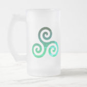 Smaragd triskele oude Keltische symbool Matglas Bierpul (Links)