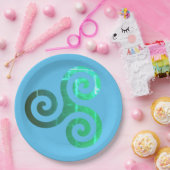 Smaragd triskele oude Keltische symbool Papieren Bordje (Feest)