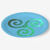 Smaragd triskele oude Keltische symbool Papieren Bordje (Gekanteld)