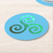 Smaragd triskele oude Keltische symbool Ronde Kartonnen Onderzetter (Gebogen)