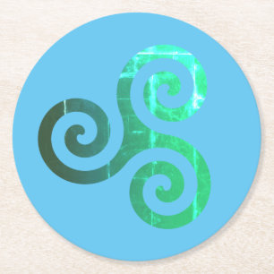Smaragd triskele oude Keltische symbool Ronde Kartonnen Onderzetter