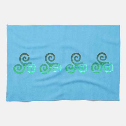 Smaragd triskele oude Keltische symbool Theedoek (Horizontaal)