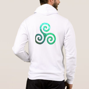 Smaragd triskele oude Keltische symbool wit Hoodie