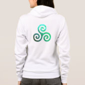 Smaragd triskele oude Keltische symbool wit Hoodie (Achterkant)