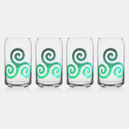 Smaragd triskele oude Keltische symboolset Blikvorm Glas (Voorkant)