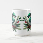 Smaragd Vogels en Bessen Vakantie Motief Koffiemok (Center)