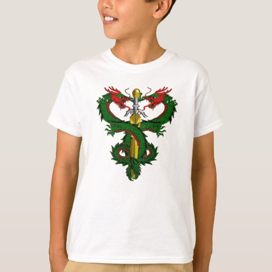 Smaragd Vuurdraak Zwaard Crest T-shirt (Voorkant)