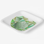 Smaragd Waterverf Hart 55ste Huwelijksjubileum Papieren Bordje (Gebogen)