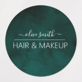 Smaragd waterverf Monogram Naam Labels (Design 1)