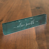 Smaragd waterverf Monogram Naam Naambordje (Zijkant)