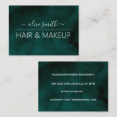 Smaragd waterverf Monogram Naam Visitekaartje (Voorkant / Achterkant)