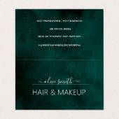 Smaragd waterverf Monogram Naam Visitekaartje (Buitenkant ongevouwen)