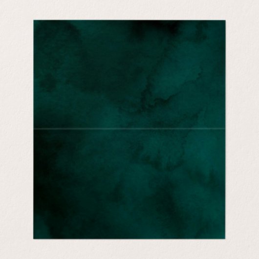 Smaragd waterverf Monogram Naam Visitekaartje (Binnenkant ongevouwen)