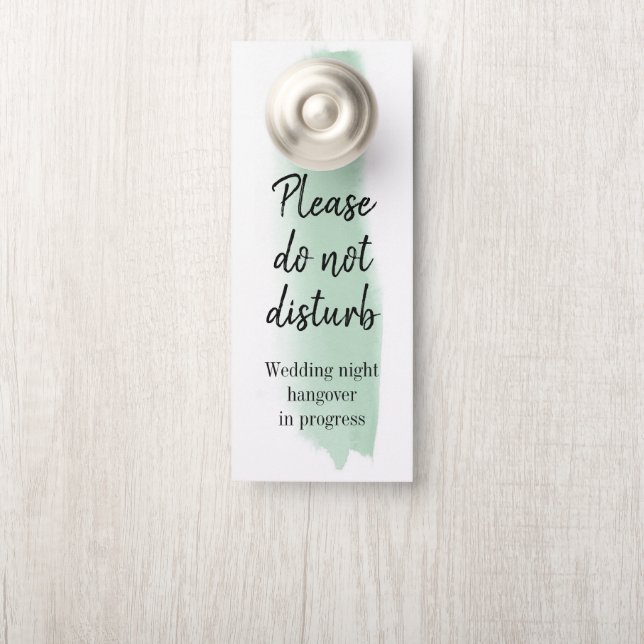 Smaragd Waterverf penseelstreek niet storen Deurhanger (Op knop)