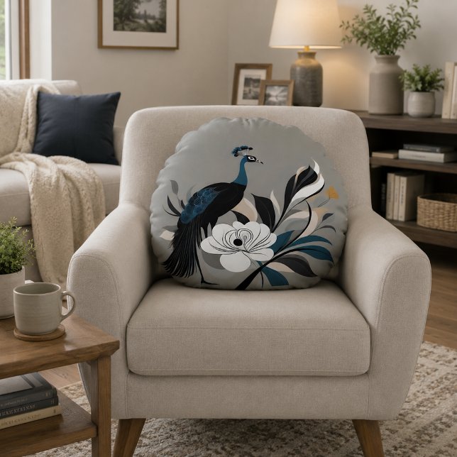 Smaragd Wervelwind Rond Kussen (Emerald Whirlwind Round Pillow
)