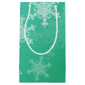 Smaragd Witte Sneeuwvlokken Minimalistische Kerstm Klein Cadeauzakje (Voorkant)