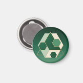 Smaragd Zeshoek Geometrisch Luxe Magneet (Voorkant / Achterkant)
