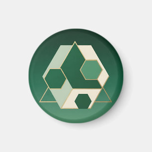 Smaragd Zeshoek Geometrisch Luxe Magneet